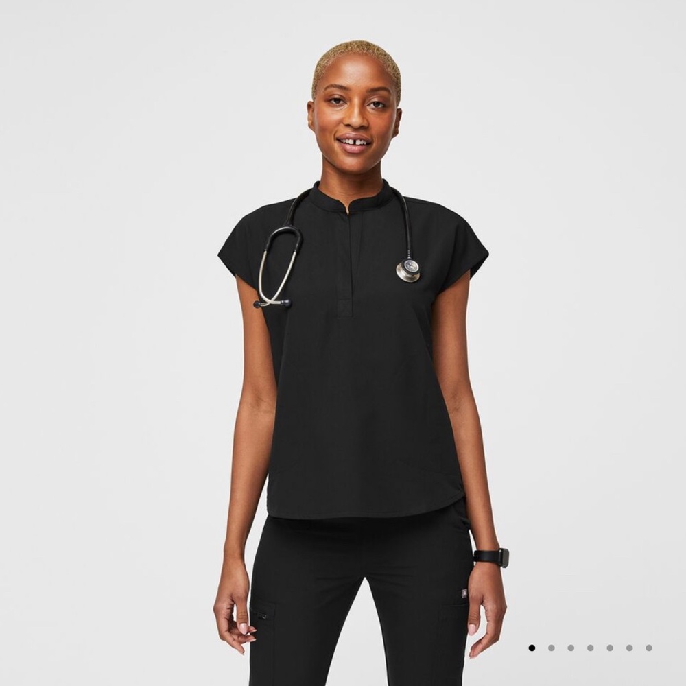 New figs black Rafaela oversized scrub top